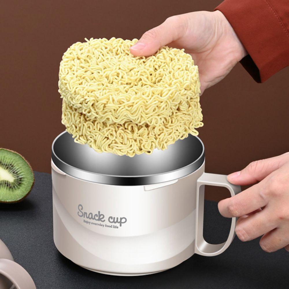3 Layer Dormitory Instant Noodle Bowl Heat-resistant Large Capacity Students Lunch Box 304 Stainless Steel Drop-resistant