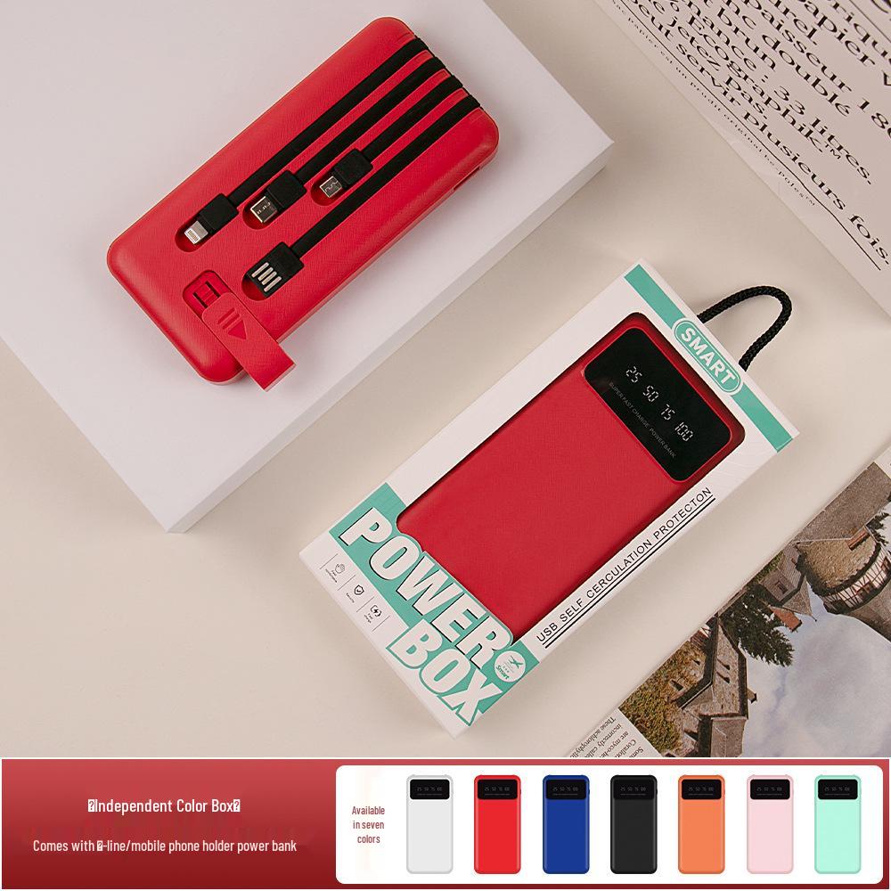 Сувенир Года Лошади: Сертифицированный 3C набор Power Bank с быстрой зарядкой и встроенным кабелем в качестве подарка на ежегодное собрание для клиентов