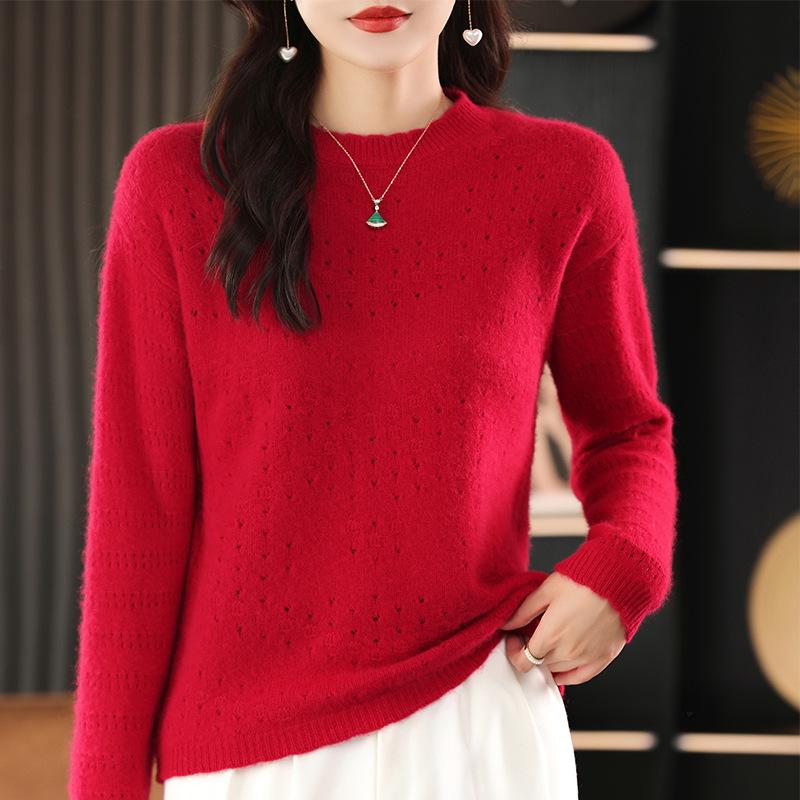 Women's Loose Fit Knit Wool Sweater - New Style, Lazy Autumn/Winter Base Layer, Round Neck Top