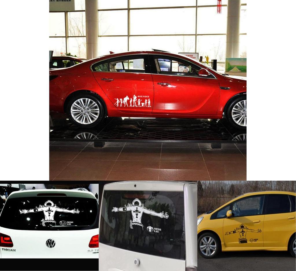 Премиальное качество Цельный Портгас Д. Эйс Наклейка на кузов автомобиля Светоотражающий дизайн для классической привлекательности