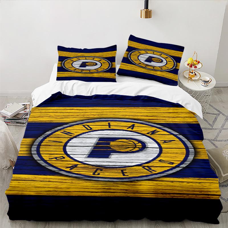 Pacers Basketball Team Bedding Set 3pcs, High Quality Bedding Set Including 1pc Duvet Cover And 2pcs Pillowcases for Bedroom, Dormitory Gift