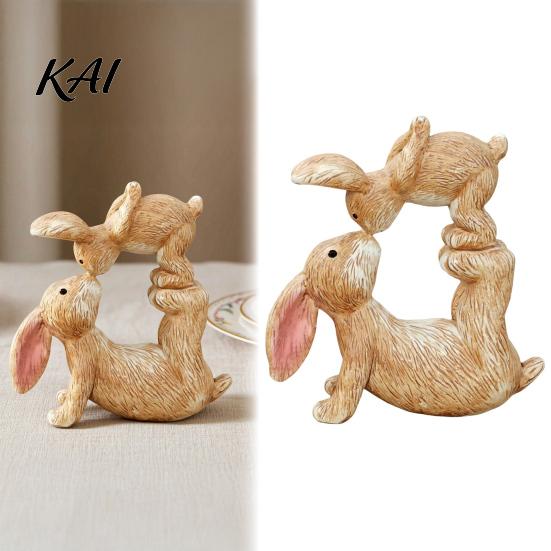 Bunny Figurines for Home Decor Kissing Figurine, Resin Statue And Garden Decor, Outdoor Romantic Rabbit Sculpture Living Room Desk or