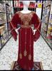 Красное вечернее марокканское Дубайское бордовое абайя свадебное платье жоржет праздничное платье
