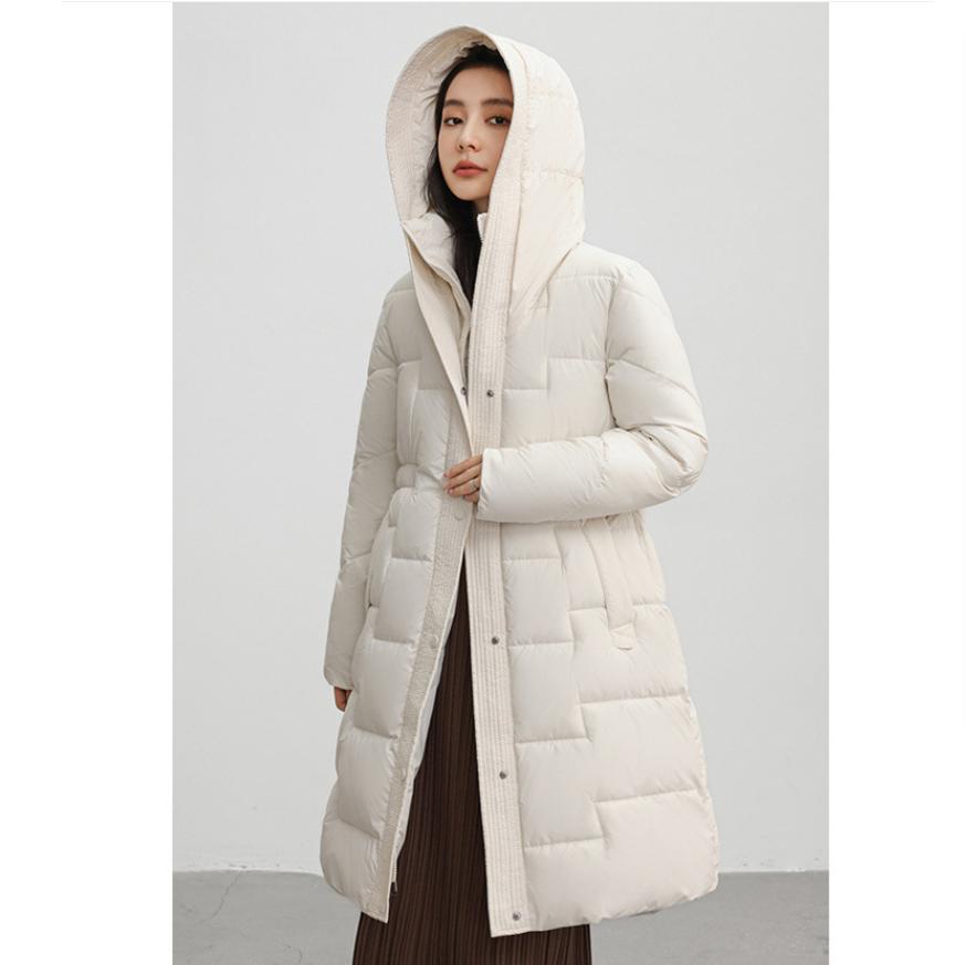 Женская зимняя утолщенная куртка-пуховик в стиле арт, удлиненная