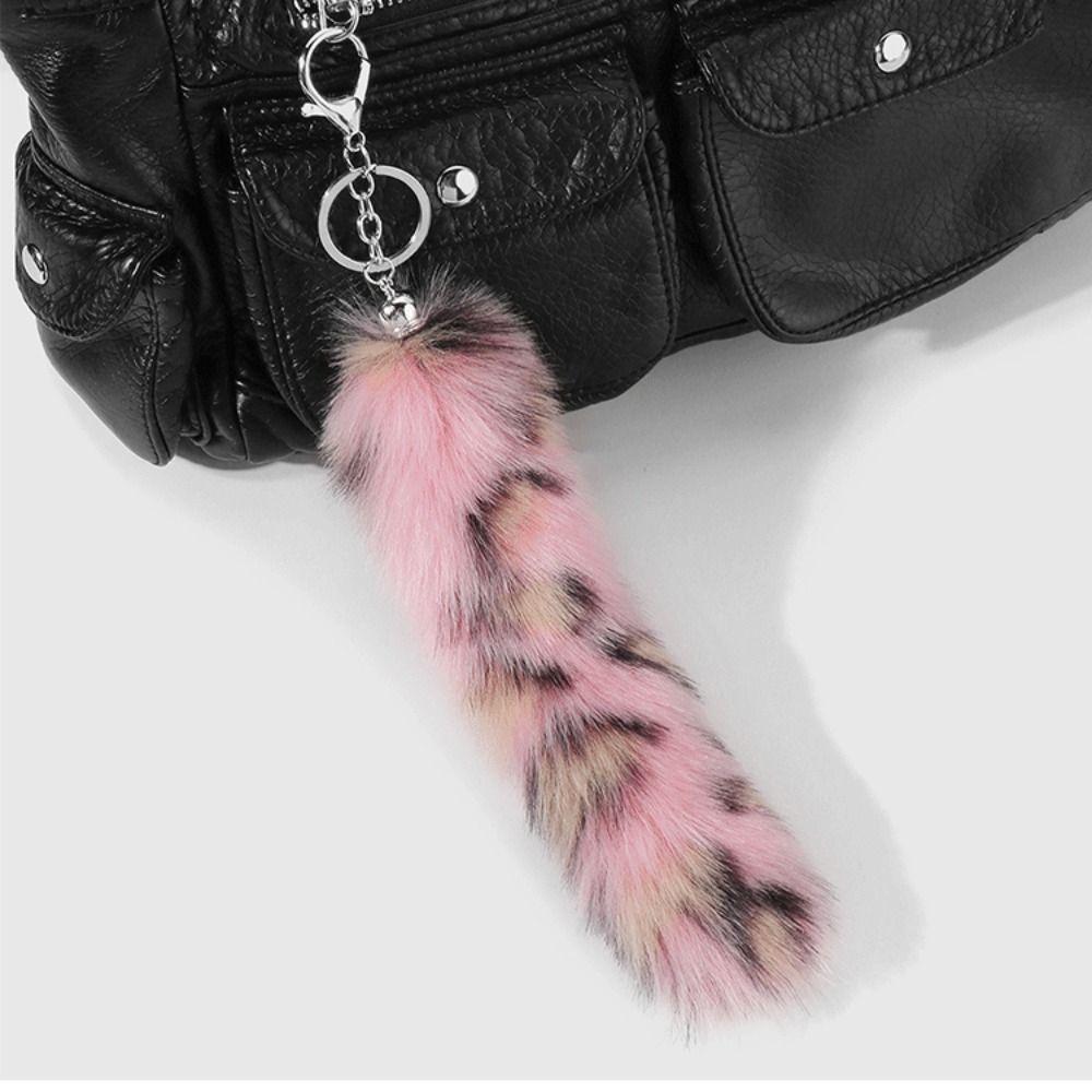 Leopard Print Animals Tail Keychain Hanging Bag Charms Fur Tails Pendant Jewelry Gifts