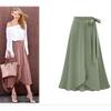 MAITA Outdooor Hight Waist Skirts Womens Summer Casual Irregular Split Lady Long Skirt Pleated Skirt