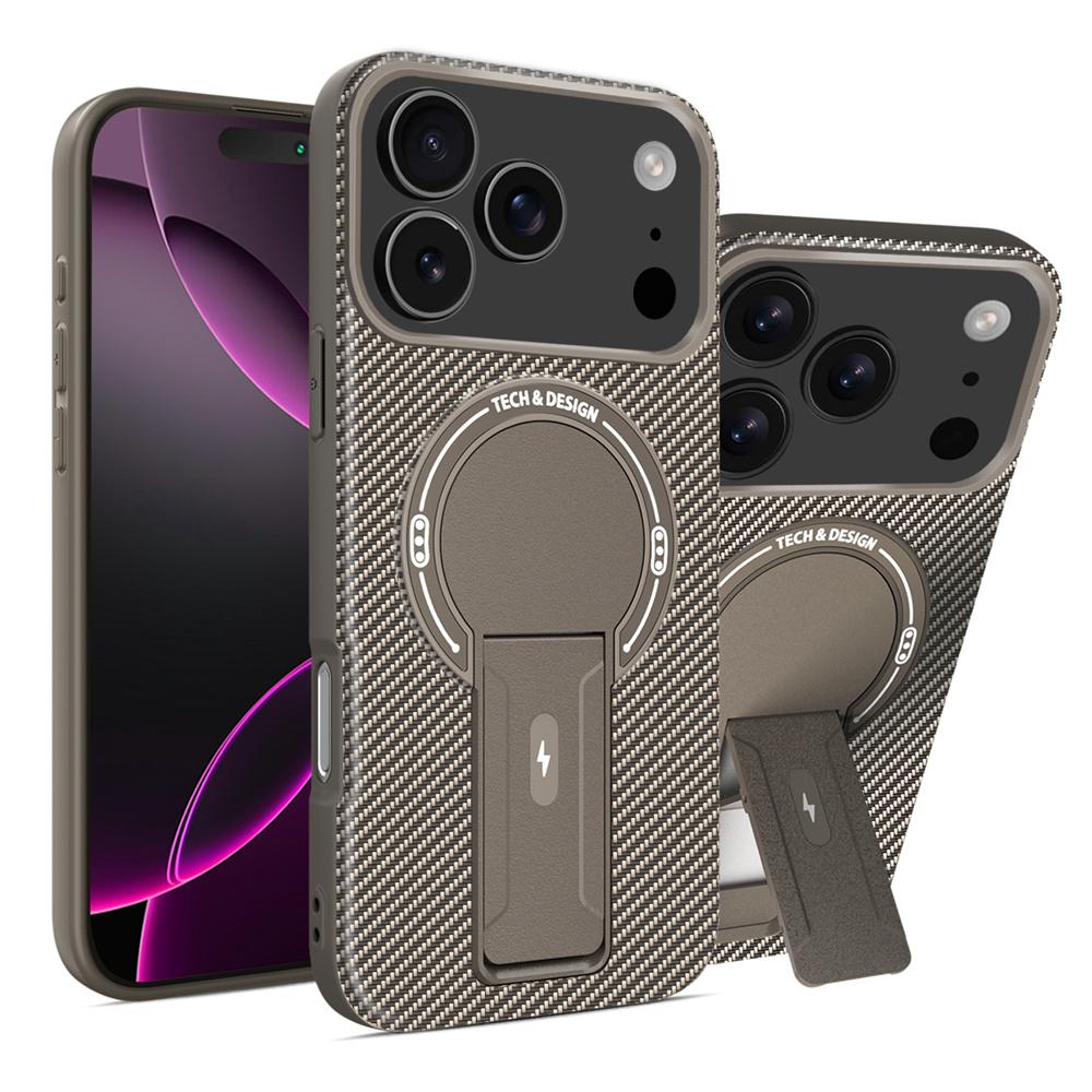 С подставкой Магнитный чехол для телефона для iPhone 17 Air 16 15 14 Plus 12 13 Pro Max Plus Жесткий Противоударный Матовый Задняя панель для Magsafe Чехол