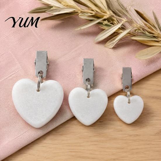 Party Tablecloth Weight Love Heart Marble Weight, Table Cover with Metal Weights Clip, Outdoor Picnic Dinner Tablecover Pendant Stone Wedding