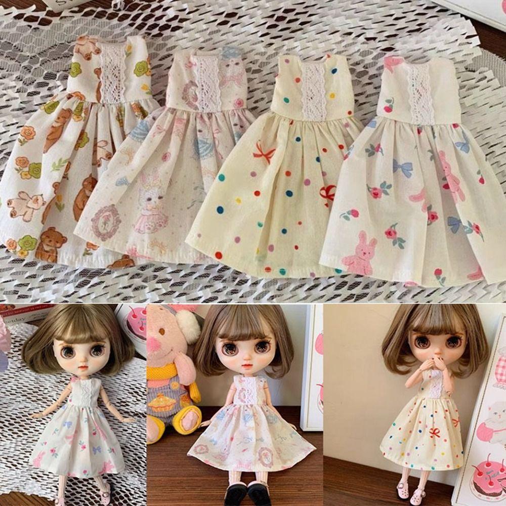 Модные куклы принцесса платье мини длинные рукава кружевные платья для azone ob24 куклы для blythe куклы
