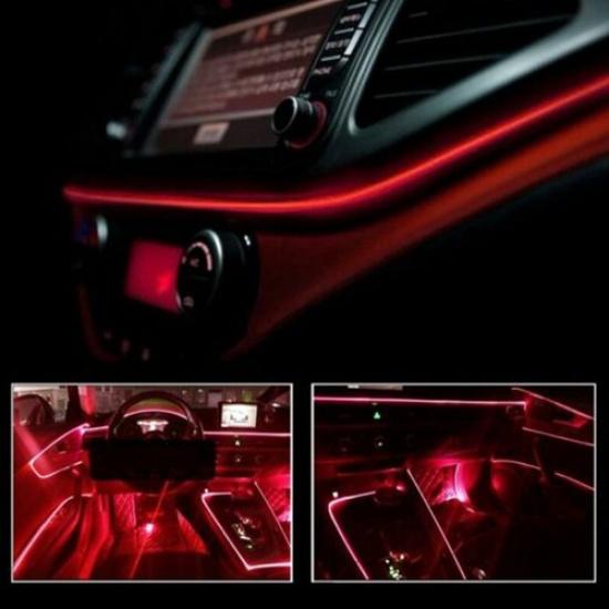 5M RED LED Car Interior Decorative Atmosphere Wire Strip Light Accessories EOA