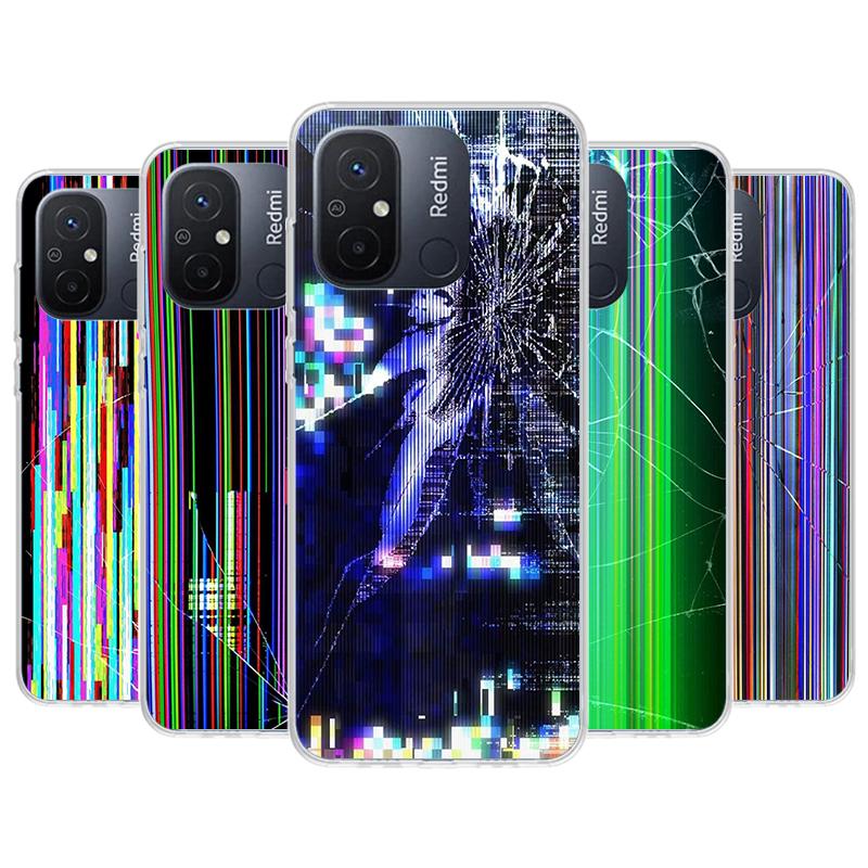 Чехол со сломанным экраном телефона для Xiaomi Redmi 12 12C 10 10C 10A 9T 9C 9A 9 8 8A 7 7A 6 6A K20 K30 K40 Pro S2 Fundas Cover