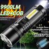 9900LM Многофункциональный мощный фонарик с цифровым дисплеем USB для рыбалки и кемпинга, зарядный фонарь с телескопическим зумом