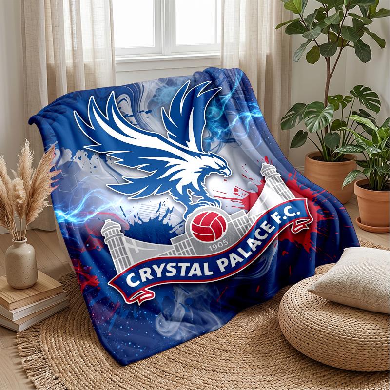 Crystal Palace Football Print Flannel Blanket, Soft Warm Lightweight Throw Blanket for Sofa Bed Camping