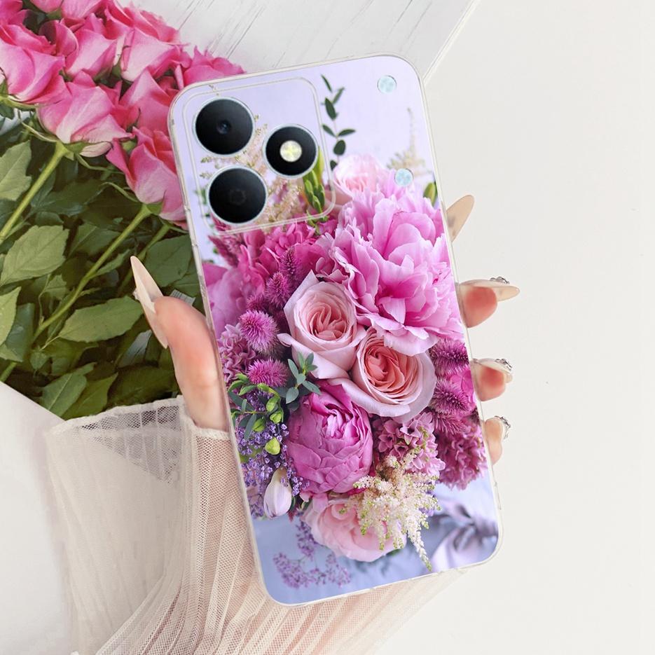Чехол для Realme Note 80 4G RMX5388 Милый Кот Цветы Рисованный Чехол Мягкий Силиконовый Чехол Для Realme Note 80 Note80 Задняя Крышка Fundas