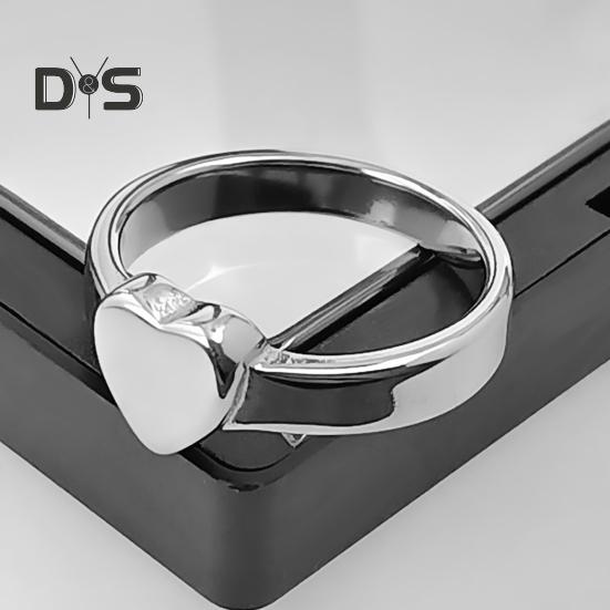 Retro Ring Pure Color Polished Titanium Steel Heart Surface Knuckle Ring Simple Style Multi Sizes Anti-Rust Thumb Ring Lightweight Finger Jewelry