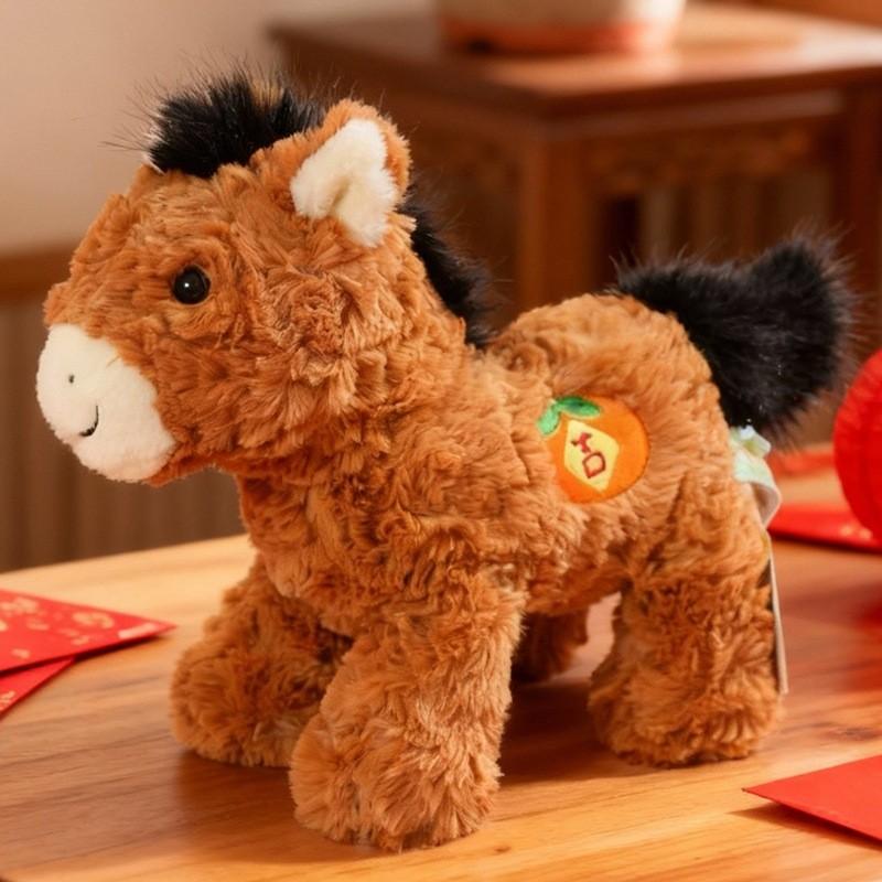 Плюшевая игрушка Лошадь по китайскому зодиаку с набивкой из ПП-хлопка для новогодних празднований и коллекционеров