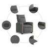 Recliner Chair with Rising Assistance Dark Grey Fabric
