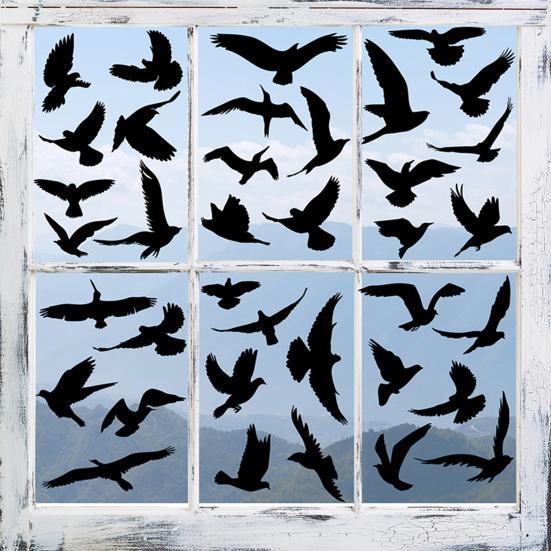 9Pcs Window Sticker Easy To Apply Reusable Bird Protection Stickers Exquisite Bird Safety Decal for Home