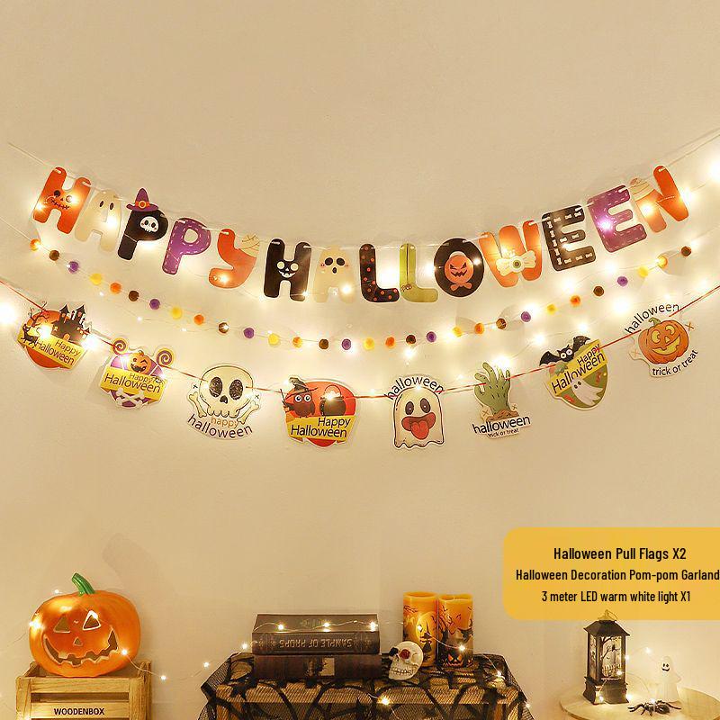 Halloween Hanging Decor: Flags, Flowers, and Ornaments for a Spooky Atmosphere