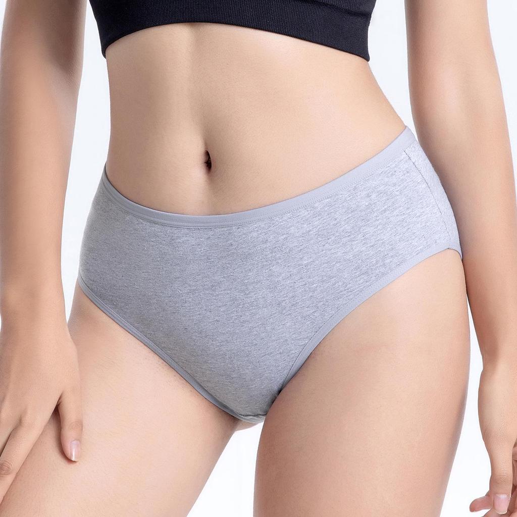 Хлопковое нижнее белье с высокой талией большого размера для женщин - Однотонное для мам среднего и пожилого возраста