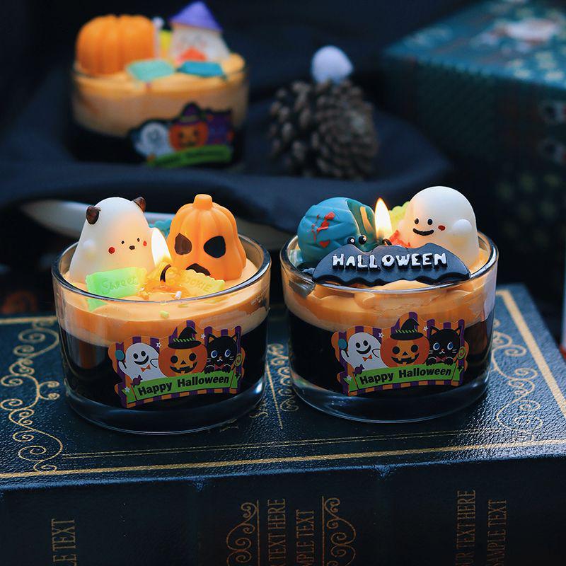 Хэллоуин Привидение Тыква Ароматическая Свеча Украшение для Праздничной Атмосферы