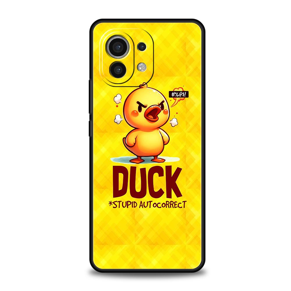 Милый Мультяшный Утенок Чехол для Телефона для Xiaomi Poco F6 F5 F4 F3 X6 X5 X4 X3 NFC M5 M4 M3 C51 C50 C55 GT 5G Мягкий ТПУ Чехлы