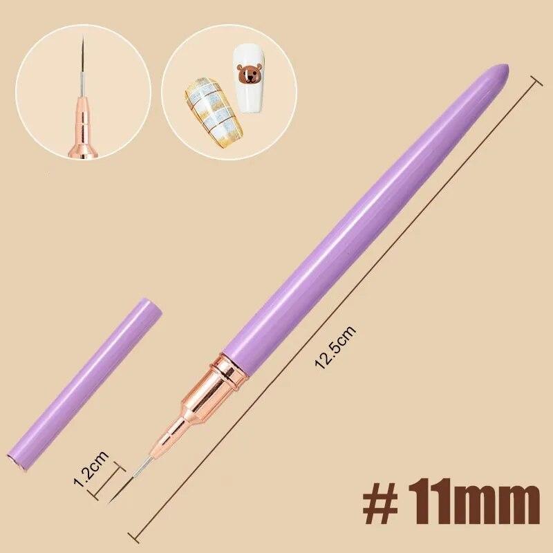 7/9/11/15/25MM Nail Liner Brush Set Handle Nail Art Pen Brush Drawing Lines Stripe Painting Flower Pen Nail Art Manicure Tools