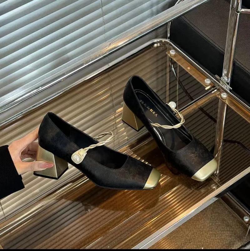 Весенние новинки Joom Zone Горячие модели Брендовые женские туфли с квадратной головкой на коротком каблуке Элегантные модные туфли Женские туфли на высоком каблуке Босоножки на среднем каблуке Босоножки Drag