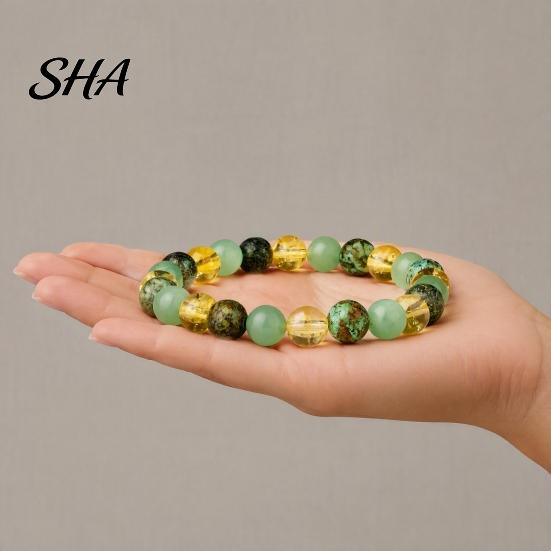 Relaxed Style Jewelry for Travel Handmade Natural Stone Stretch Bracelet, Adjustable Elastic Healing Faux Affordable Crystal Accessory Spiritual Gifts