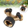 Garden Hose Splitter 2 Way Garden Water Distributor Solid Brass Y Valve Hose Connector Garden Water Hose Adapter 3/4 Inch Thread