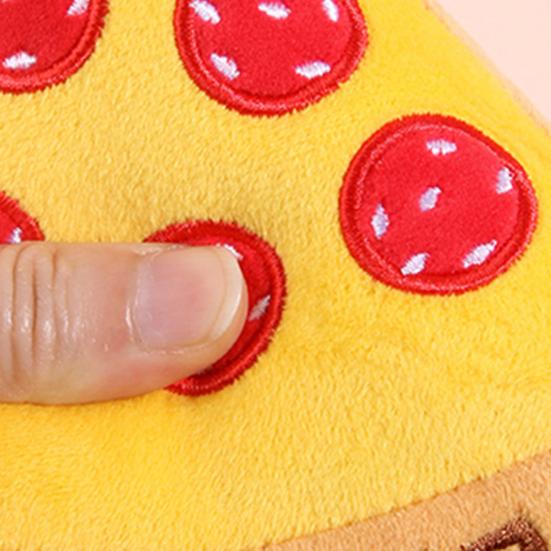 Жевательная игрушка для собак, без запаха, для снятия стресса, со встроенным звуковым сигналом, плюшевая пицца с быстрой начинкой