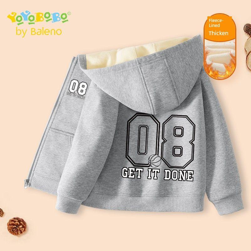 Baleno Kids Серия Ybb Детская куртка Осень и Зима Детский кардиган с капюшоном на флисовой подкладке Верхняя одежда для мальчиков