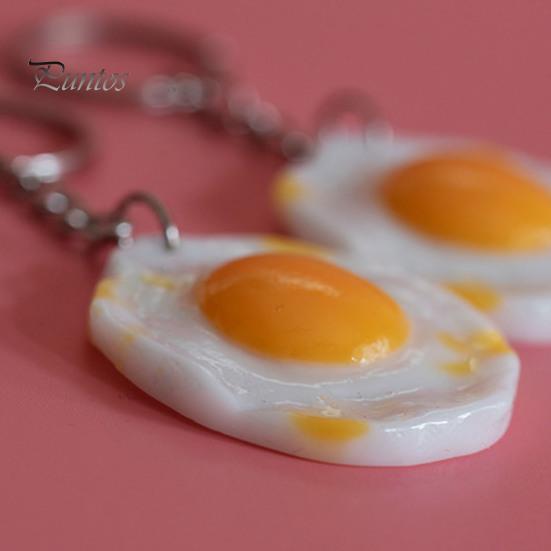 Брелок с жареным яйцом, имитация мужчин и женщин, унисекс, портативный, из твердой смолы, DIY, ремесленный рюкзак, орнамент, яйцо, кольцо, кулон, студенческие принадлежности