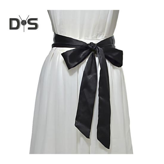 Женский ремень из гладкого атласа со шнуровкой и бантом, декоративный пояс с регулируемой длиной и дизайном галстука-бабочки, формальный пояс