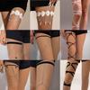 Sweet Cool Spice Wind Cross Leg Ring, Stylish Sexy High Elastic Butterfly Strap Leg Chain Female