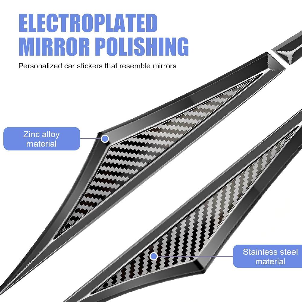 2PCS Cars Side Door Wing Metal Emblem Badges,Alloy 3D Car Stickers - Self-Adhesive,Scratch-Resistant& Waterproof