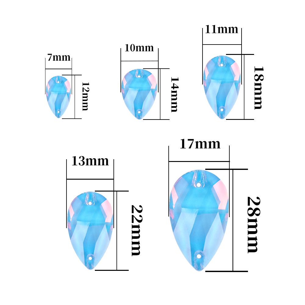 Флуоресцентные мокка каплевидные стразовые бусины - Ручная работа DIY Двухдырочные плоские аксессуары