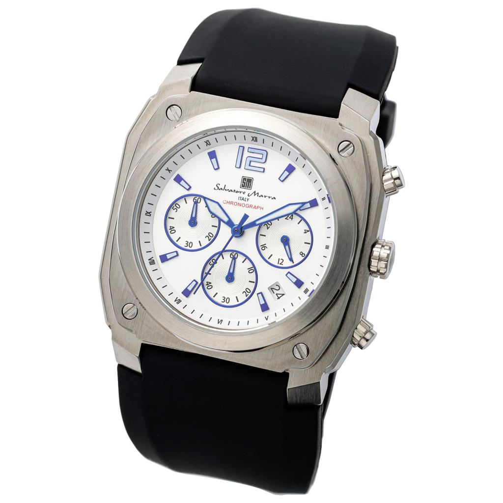 Watch Chronograph Business Analog Quartz White with Cross SSWH [Salvatore Marra] Men's Men's