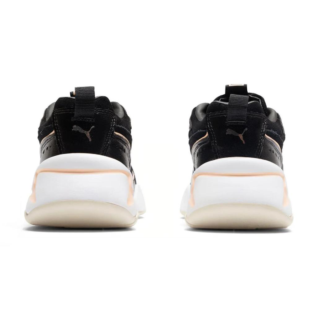 Puma Womens Nova 2 Suede 'Peach Parfait' (women's sizes) Black / Peach Parfait Chunky Sneakers 370959 01