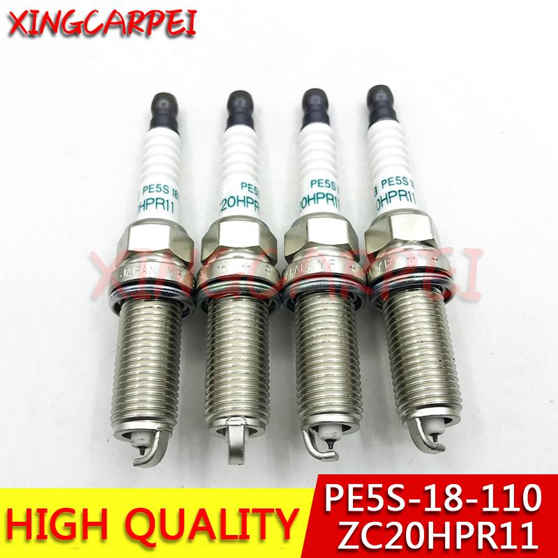 4 шт. PE5S-18-110 ZC20HPR11 Иридиевая свеча зажигания Mazda M3 M6 CX-3 CX-5 2.0L 2.5L PE5S18110 ZC20HPR-11 VCH20 ILKAR7L11 Авто Свеча