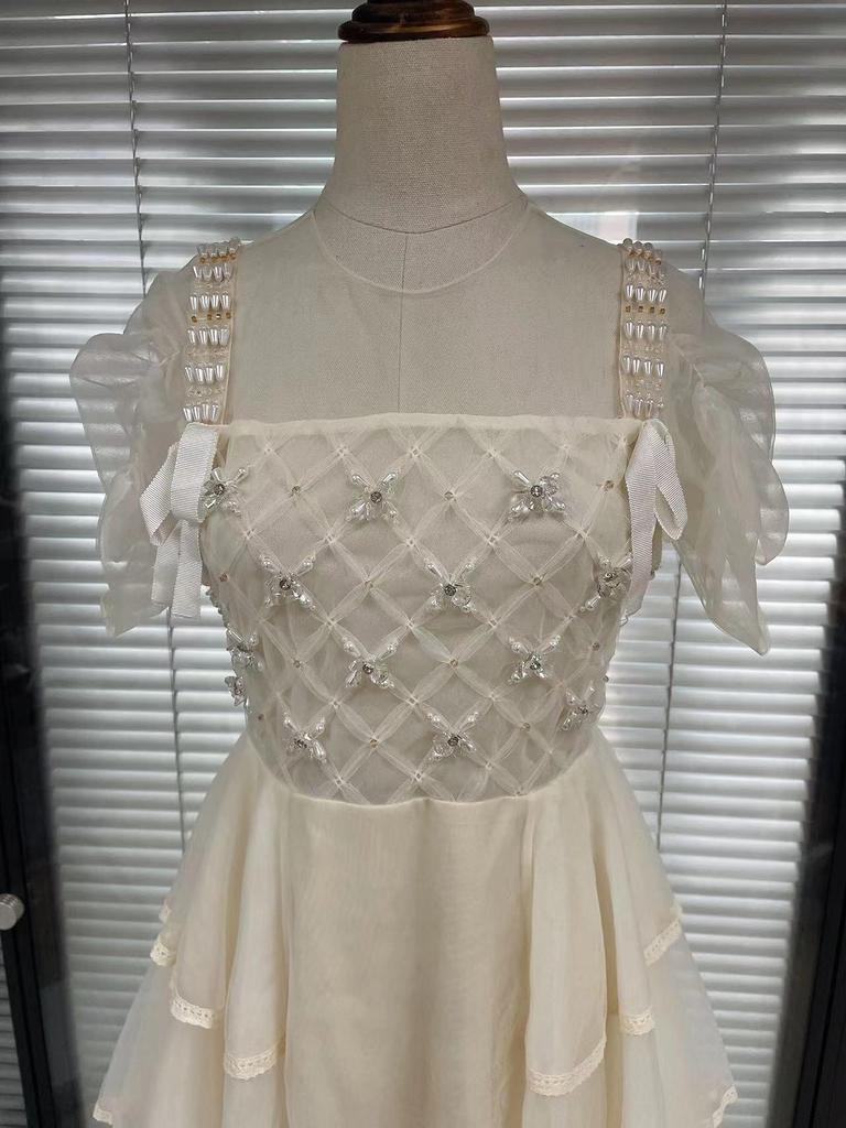 Платье вьетнамской принцессы с бисером и сеткой 2022 г.