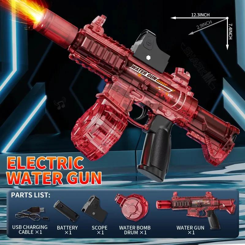 Нетоксичный Новый Водяной Пистолет M416 Электрическая Игрушка Высокое Давление Полностью Автоматическая Винтовка M416 Для Взрослых Детей И Детей Летние Игры Пляжные Бассейные Игрушки