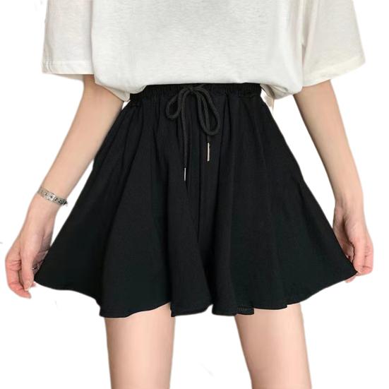 Женские повседневные шорты, эластичные регулируемые шорты с завязками, короткие брюки, сплошной цвет, дизайн с карманами, широкие плиссированные рабочие шорты