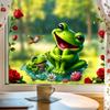 Мультяшная Лягушка Роза Ромашка Лес Статичная Наклейка на Окно Стеклянный Декор