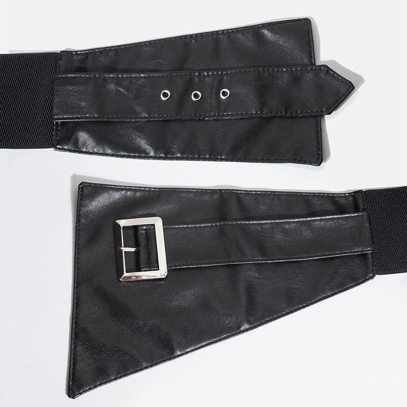 Womens Leather Asymmetric Wide Belt For Casual Fashion Summer