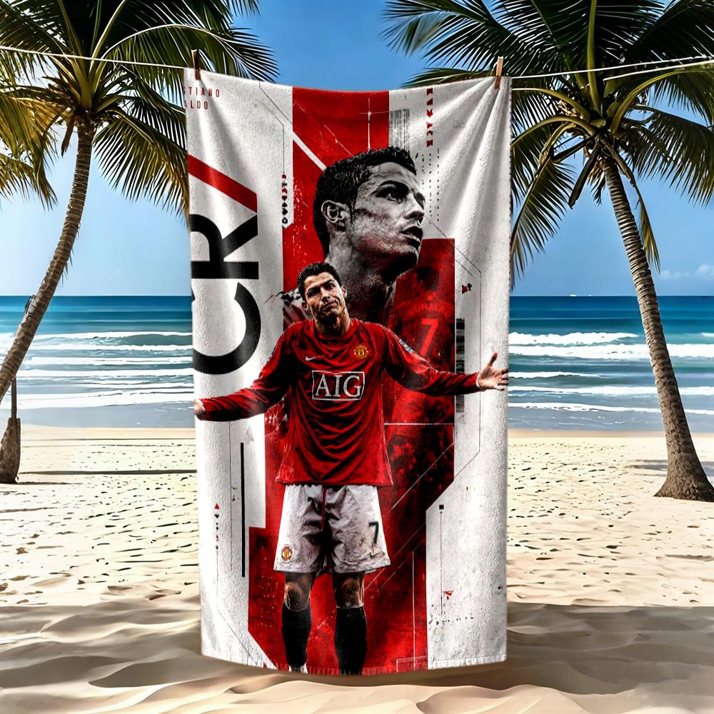 Cristiano Ronaldo Beach Towel High Absorbency Quickdry Comfortable Lightweight Suitable For Swimming Gym Camping Yoga Vacation
