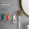 625 Cartoon Rabbit No-Punch Multifunctional Hook for Toothbrushes, Hair Ties, Cables, and Plugs