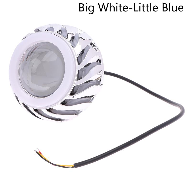 Многоцветный светодиодный фара Halo для мотоцикла, точечный светильник с белым светом, линза проектора, двойной фара Angel Devil Eye Cyclone-Type