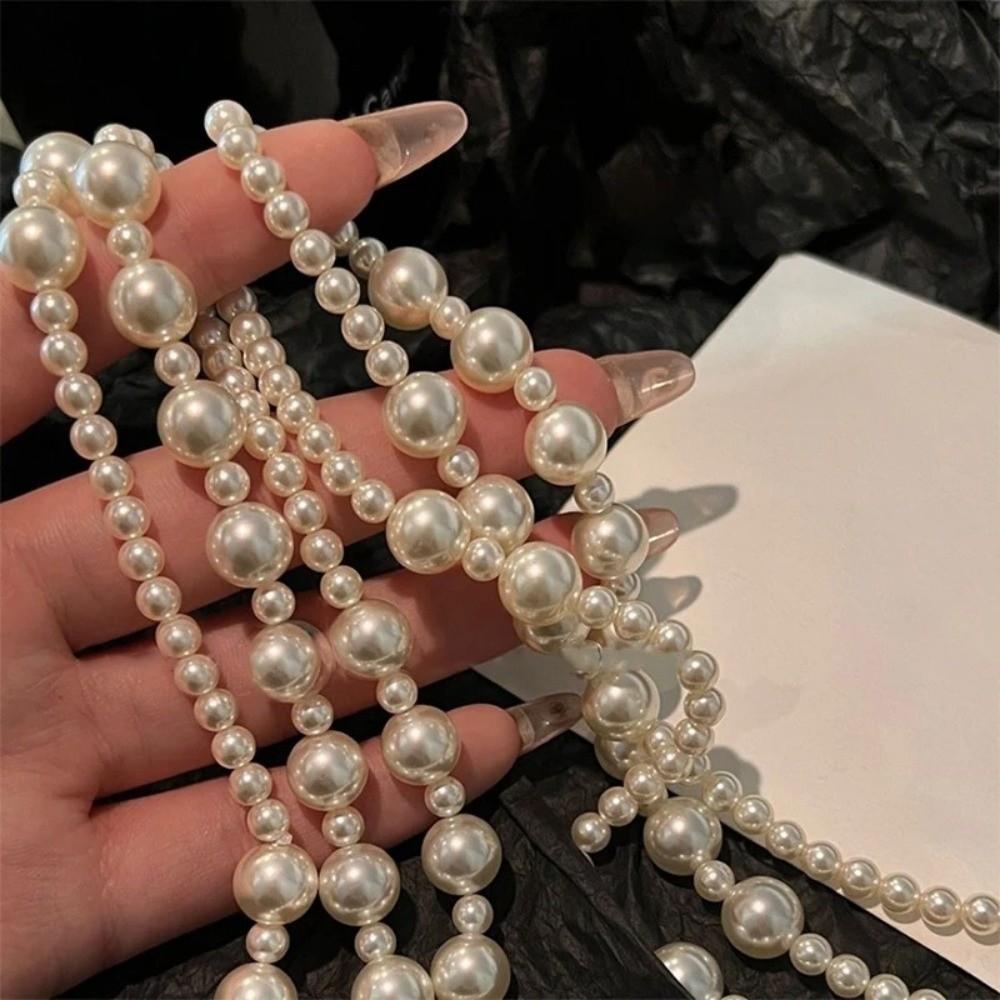 Simulated Pearl Long Necklace Multi-layered Sweater Chain Women's Necklace Jewelry Accessories