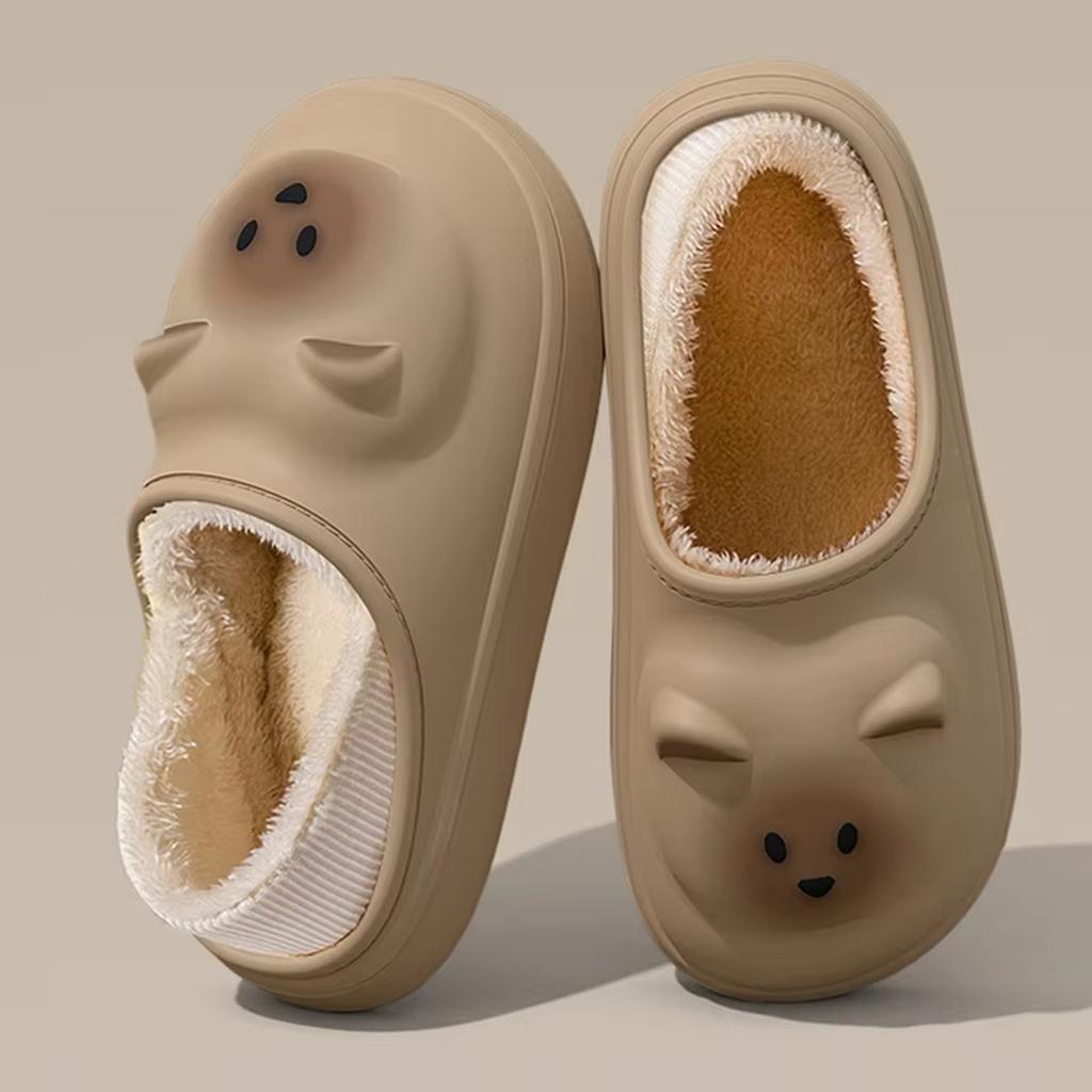 Мужские и женские шлепанцы-медвежата, облачные тапочки, летние сандалии-слайды с открытым носком - пляжная, для бассейна, душевая обувь с амортизирующей толстой подошвой(3-4(240мм), коричневый)